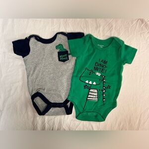 Dino-Mite Kids Bodysuit Set - Green and Gray